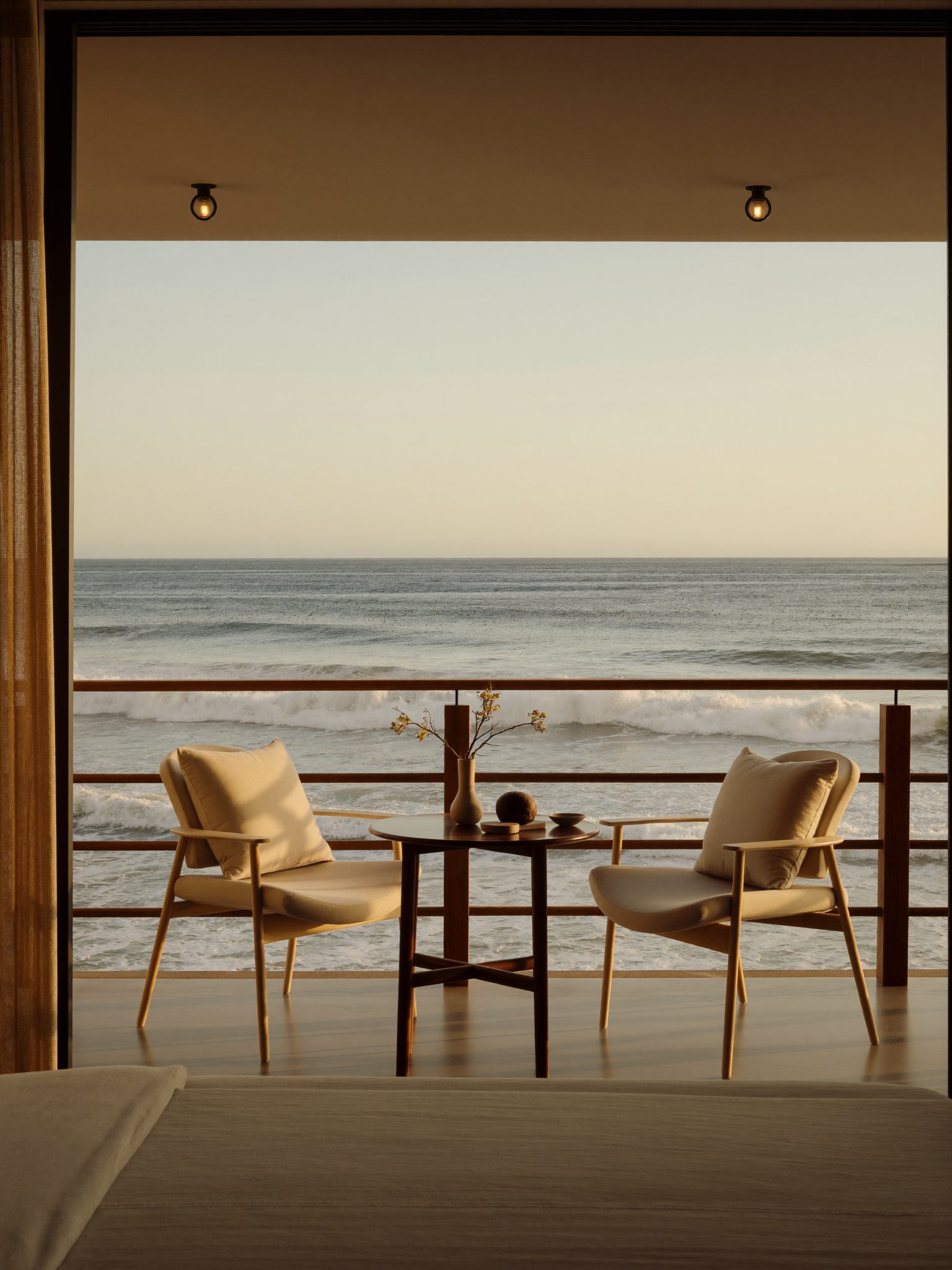 Private balcony overlooking the ocean